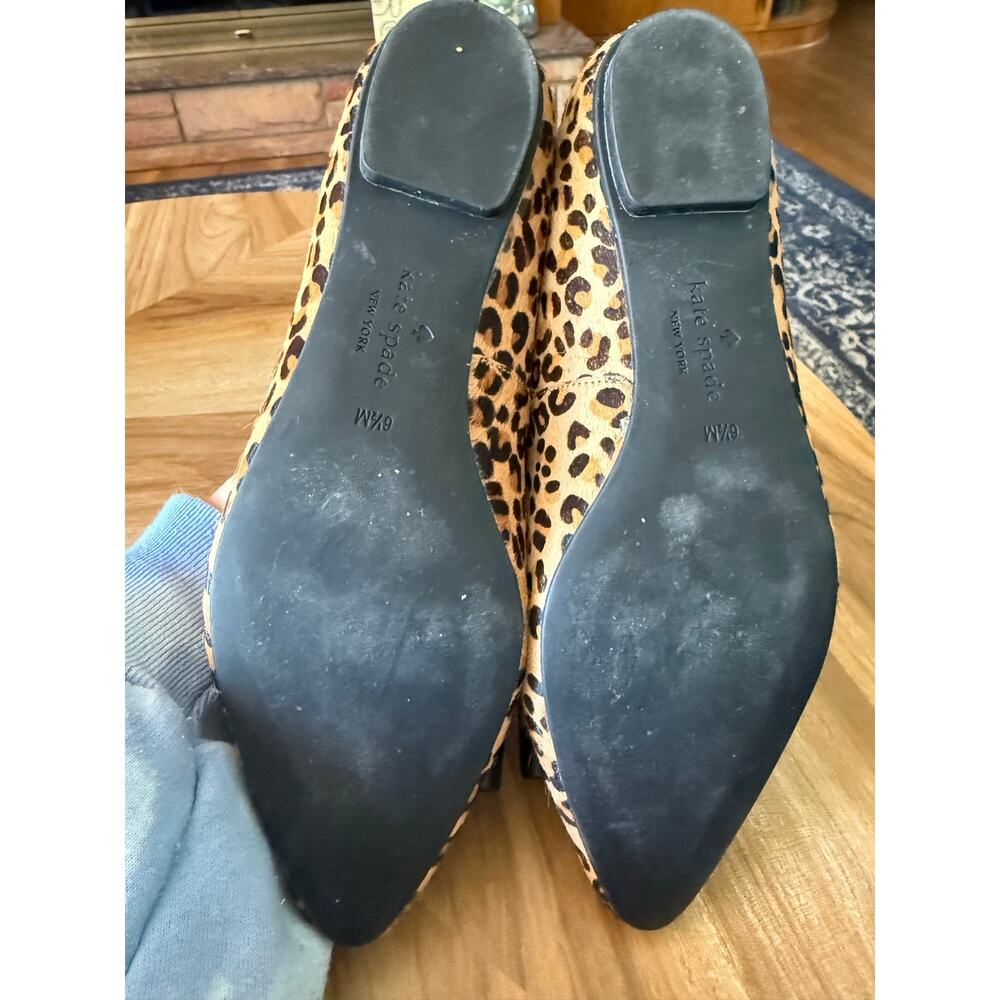 Kate Spade New York Norah Leopard Print Calf Hair Flats Sz. 6.5 - Picture 5 of 7
